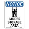 Signmission Safety Sign, OSHA Notice, 10" Height, Rigid Plastic, Ladder Storage Area Sign With Symbol, Portrait OS-NS-P-710-V-13947